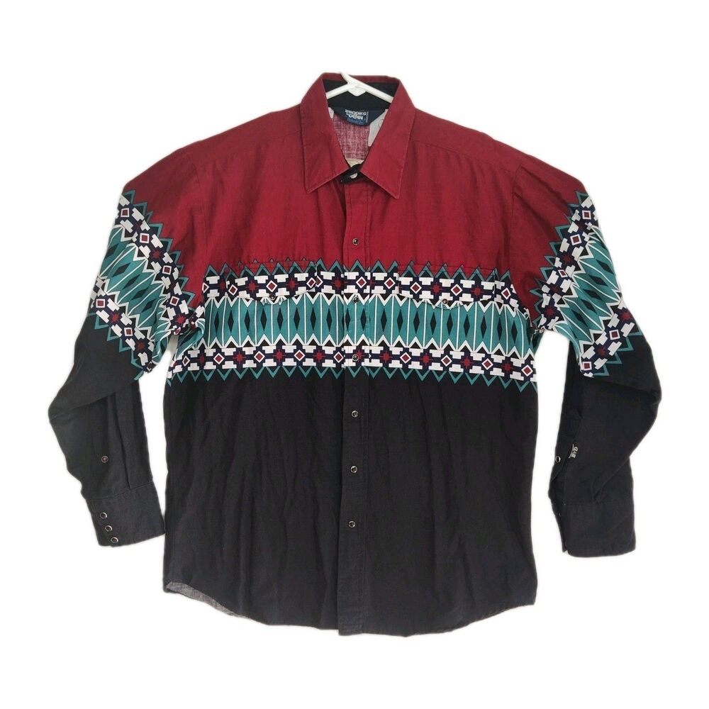VTG Brooks & Dunn Panhandle Slim Pearl‎ Snap Western Shirt Men's 16 1/2 x 35